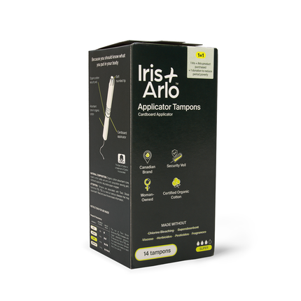 Iris + Arlo - Tampons applicateurs en coton biologique, Super | 14 tampons