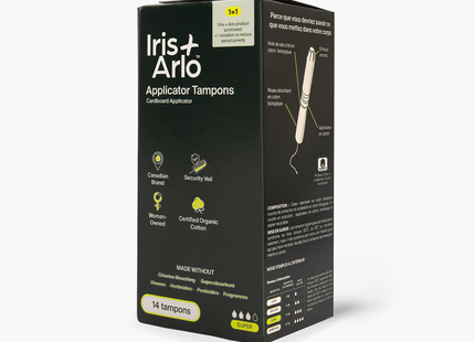 Iris + Arlo - Organic Cotton Applicator Tampons, Super |  14 Tampons