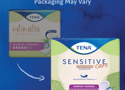 Tena - Sensitive Extra Coverage Pads for Women - Maximum Absorbency - Long | 39 Count