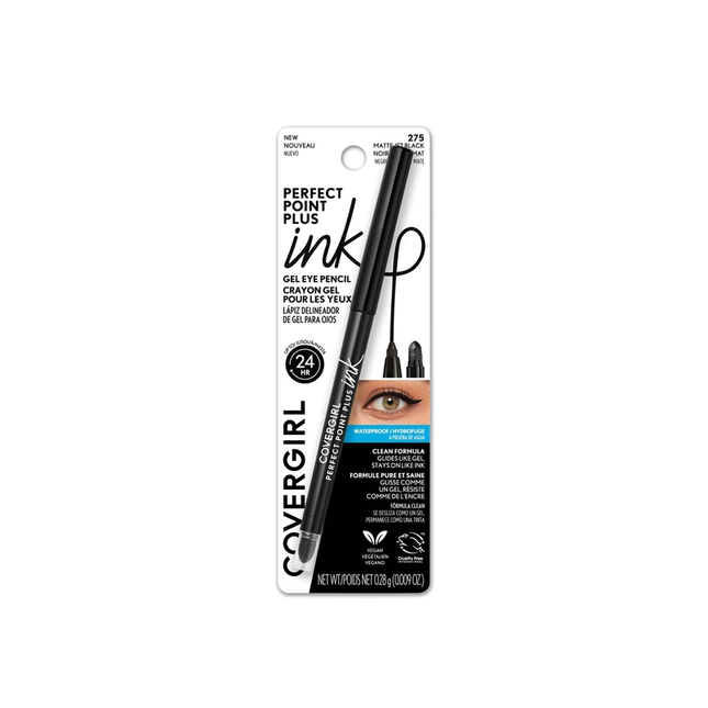 COVERGIRL - Crayon pour les yeux gel à encre Perfect Point Plus - Noir de jais mat 275 | 0,28g