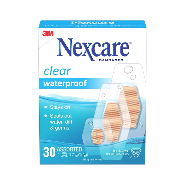 Pansements transparents imperméables Nexcare – Tailles assorties | 30 unités