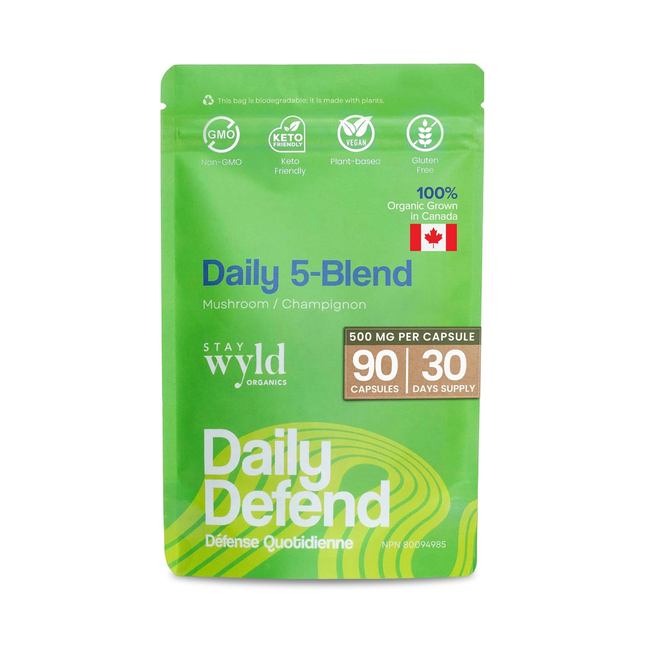 Stay Wyld Organics - Défense Quotidienne Mélange de 5 Champignons | 90 Gélules