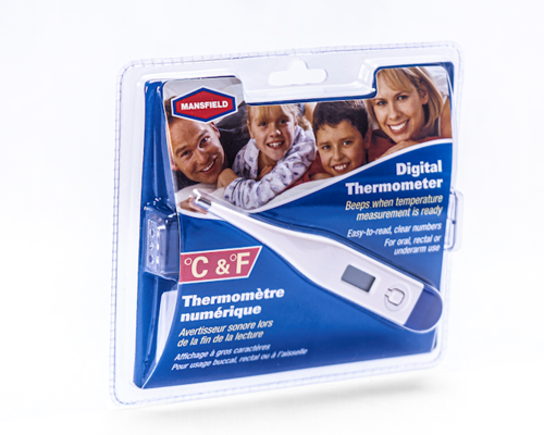 Mansfield - Digital Thermometer | 1 Thermometer with Plastic Case + Instructions