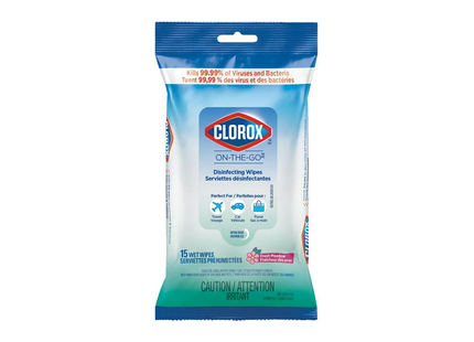 Clorox - One The Go Disinfecting Wipes | 15 Wet Wipes