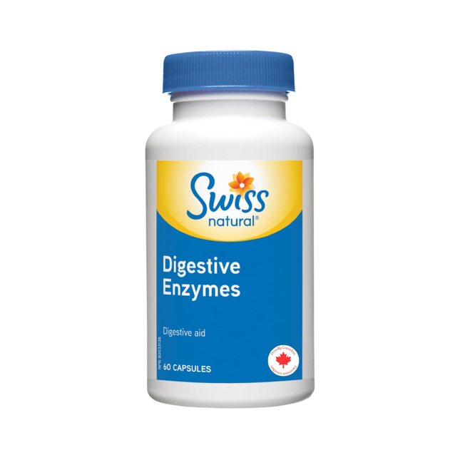 Swiss Natural - Digestive Enzymes 500 mg | 60 Capsules