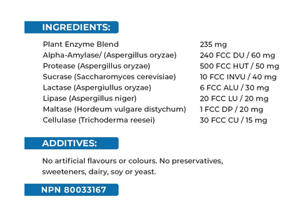 Swiss Natural - Enzymes digestives végétales | 60 V-Gélules