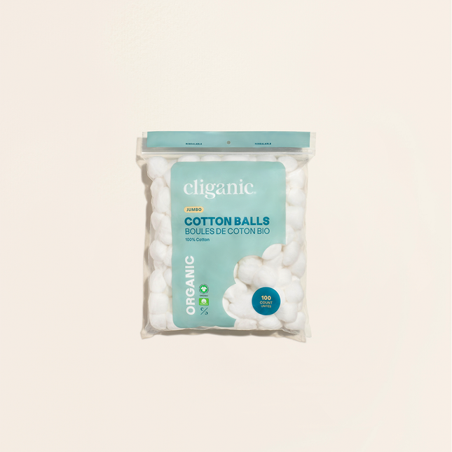 Cliganic - Organic Jumbo Cotton Balls | 100 Ct