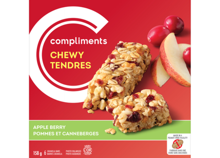 Compliments - Chewy Apple Berry Granola Bars | 5 Bars