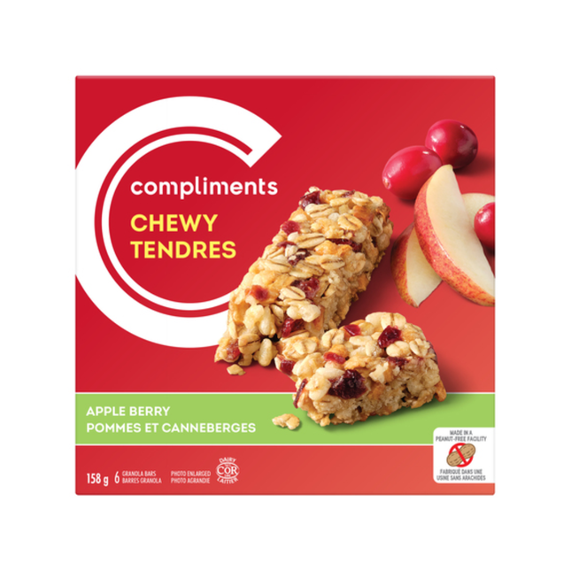 Compliments - Chewy Apple Berry Granola Bars | 5 Bars