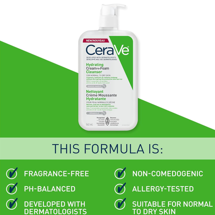 CeraVe - Hydrating Cream-To-Foam Cleanser