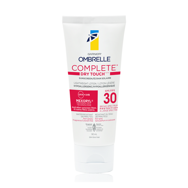 Garnier Ombrelle - Écran solaire hypoallergénique complet - Lotion légère - SPF 30 à large spectre | 90 ml