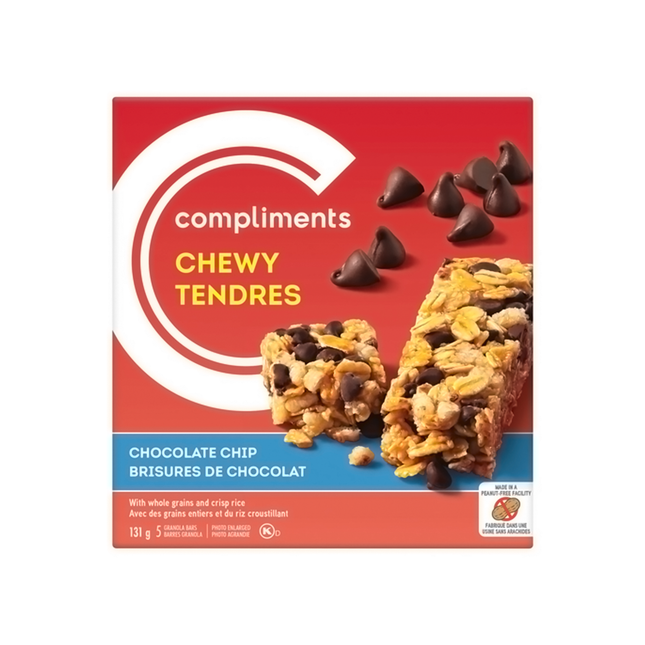 Compliments - Chew Chocolate Chip Granola Bars | 5 Bars