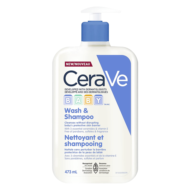 CeraVe - Nettoyant et shampoing pour bébé – Sans parabènes, sulfates et parfums | 473 ml