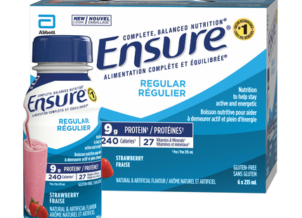 Ensure - Regular Meal Replacement Drink, Strawberry Flavour | 6 X 235 mL