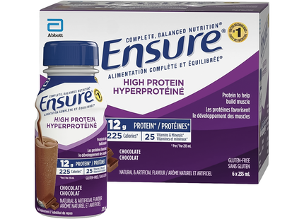 Ensure - High Protein - Gluten Free Meal Replacement Drink, Chocolate Flavour | 6 X 235 mL