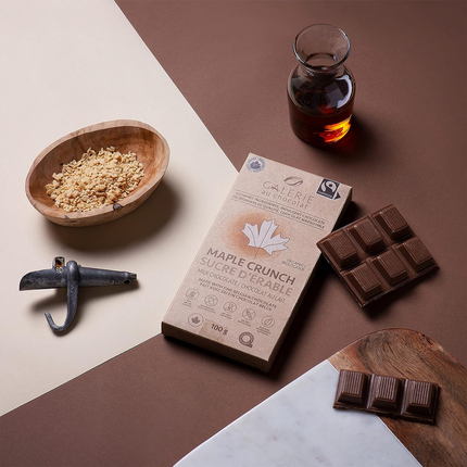 Galerie Au Chocolat - Croquant à l'érable, chocolat au lait | 100 g