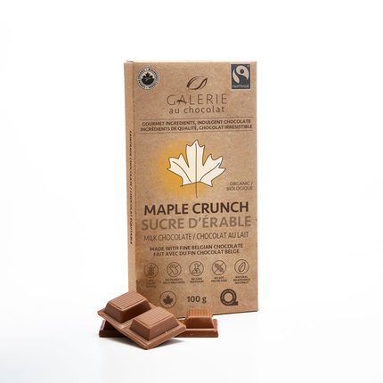Galerie Au Chocolat - Croquant à l'érable, chocolat au lait | 100 g