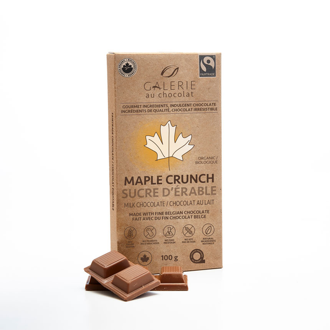 Galerie Au Chocolat - Maple Crunch Milk Chocolate Bar | 100 g