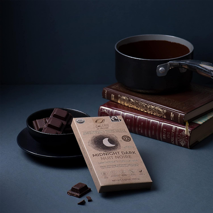 Galerie Au Chocolat - Minuit Noir - Barre de chocolat noir 72 % | 100g