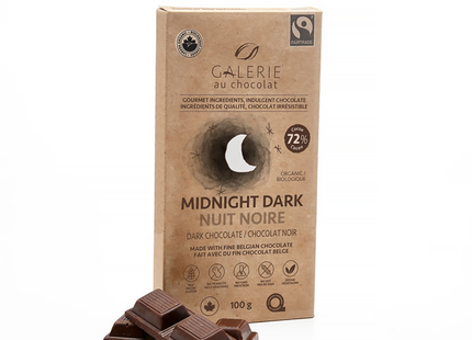 Galerie Au Chocolat - Midnight Dark - 72% Dark Chocolate Bar | 100 g