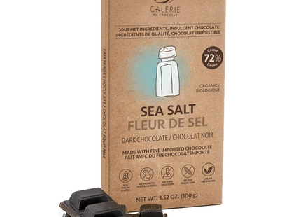 Galerie Au Chocolat - Sea Salt  72% Dark Chocolate Bar | 100 g