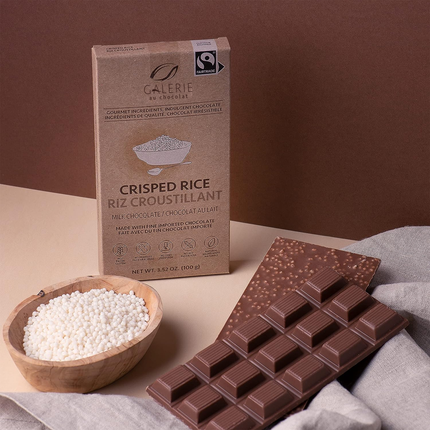 Galerie Au Chocolat - Riz croustillant, chocolat au lait | 100 g