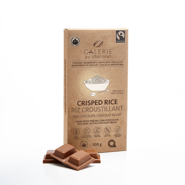 Galerie Au Chocolat - Commerce équitable - Chocolat au lait de riz croustillant biologique | 100g