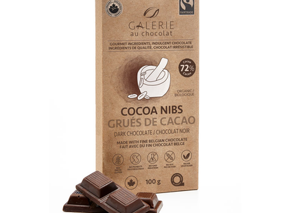 Galerie Au Chocolat - Cocoa Nibs, Dark Chocolate 72% cocoa | 100 g