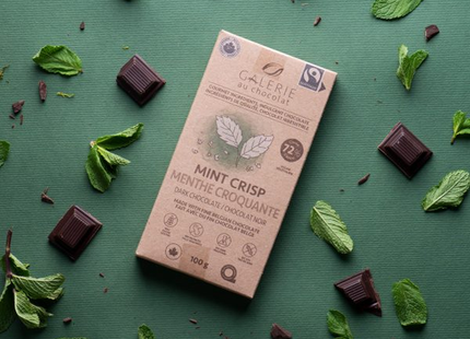 Galerie Au Chocolat - Fairtrade Mint Crisp Chocolate Bar | 100 g