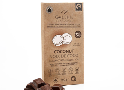 Galerie Au Chocolat - Coconut 72% Dark Chocolate Bar | 100 g
