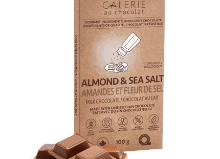 Galerie Au Chocolat - Almond Sea Salt Milk  Chocolate Bar | 100 g