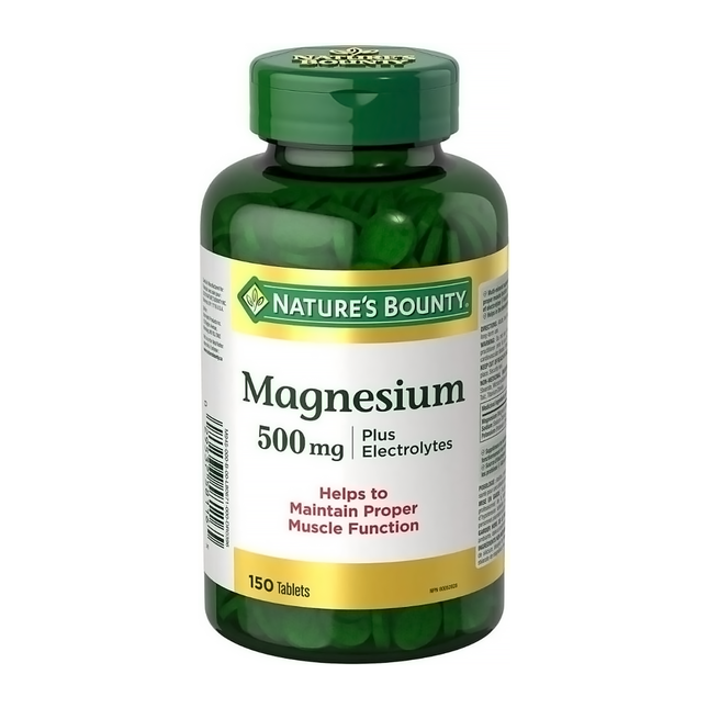 Nature's Bounty - Magnésium 500 mg + Électrolytes | 150 comprimés