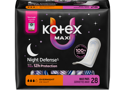 U by Kotex - Wingless Maxi Pads, Overnight | 28 Pads
