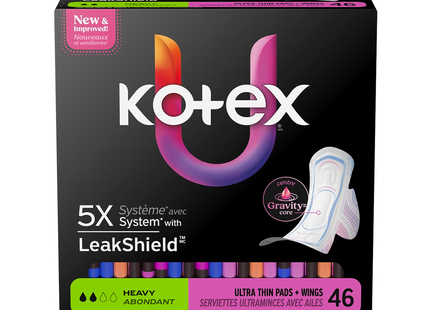 U by Kotex - Ultra Thin Pads with Wings, Heavy | 46 Pads