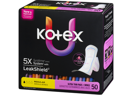 U by Kotex - Ultra Thin Pads with Wings, Regular | 50 Pads