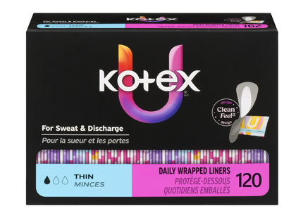 U by Kotex - Daily Unwrapped Liners, Thin | 120 Liners