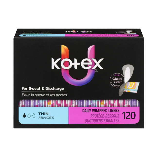 U by Kotex - Daily Unwrapped Liners, Thin | 120 Liners