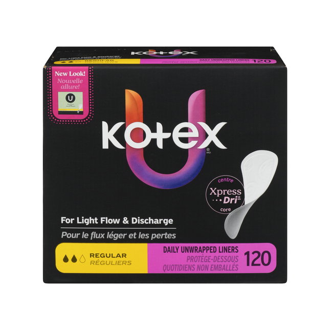 U by Kotex - Daily Unwrapped Liners, Regular | 120 Liners