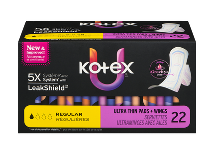 U by Kotex - Ultra Thin Pads with Wings, Regular | 22 Pads
