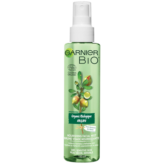 Garnier - Brume faciale nourrissante à l'argan biologique pour peaux sèches et sensibles | 150 ml