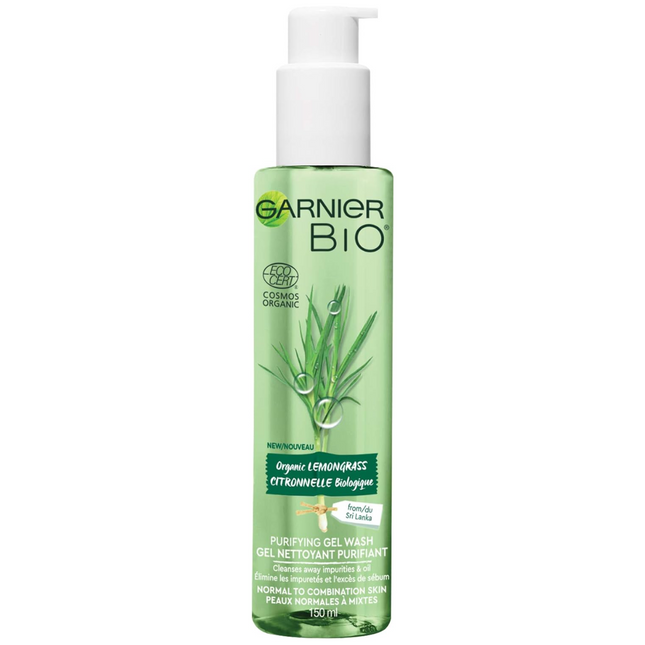 Garnier - Organic Lemongrass Purifying Gel Wash for Normal & Combination Skin | 150 ml