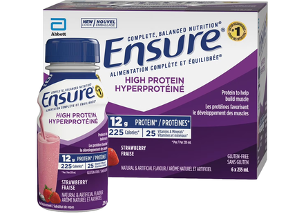 Ensure - High Protein - Gluten Free Meal Replacement Drink - Strawberry Flavour | 6 X 235 ml
