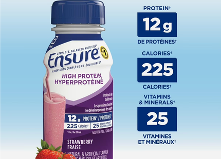 Ensure - High Protein - Gluten Free Meal Replacement Drink - Strawberry Flavour | 6 X 235 ml