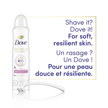 Dove - Vaporisateur à sec antisudorifique 72 h Invisible transparent | 107 g