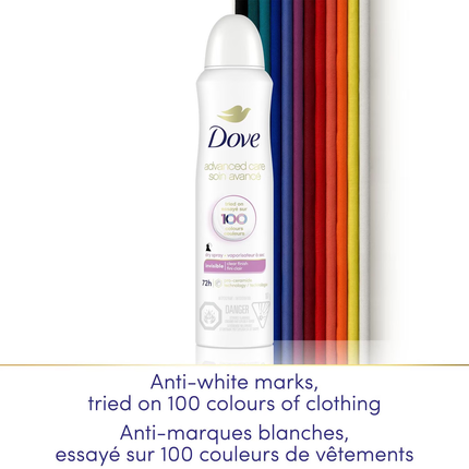 Dove - Vaporisateur à sec antisudorifique 72 h Invisible transparent | 107 g