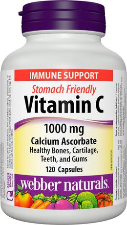 Webber Naturals Vitamine C respectueuse de l'estomac - 1000 mg | 120 Gélules 