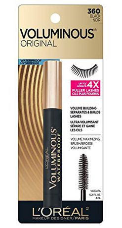 Mascara imperméable avec brosse maximisant le volume volumineux de L'Oréal Paris - Noir | 8 ml