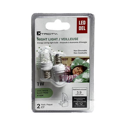 Xtricity - Night Light Energy Saving Lightbulb 1W | 2 Pack