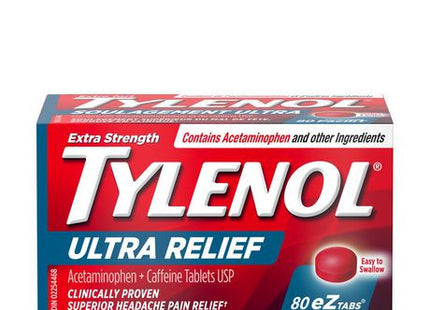 Tylenol - Ultra Relief Acetaminophen 500 mg + Caffeine 65 mg  | 80 eZ tabs