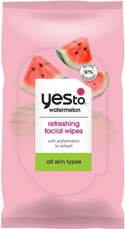 Yes To - Watermelon - Refreshing Facial Wipes - for All Skin Types | 40 Count